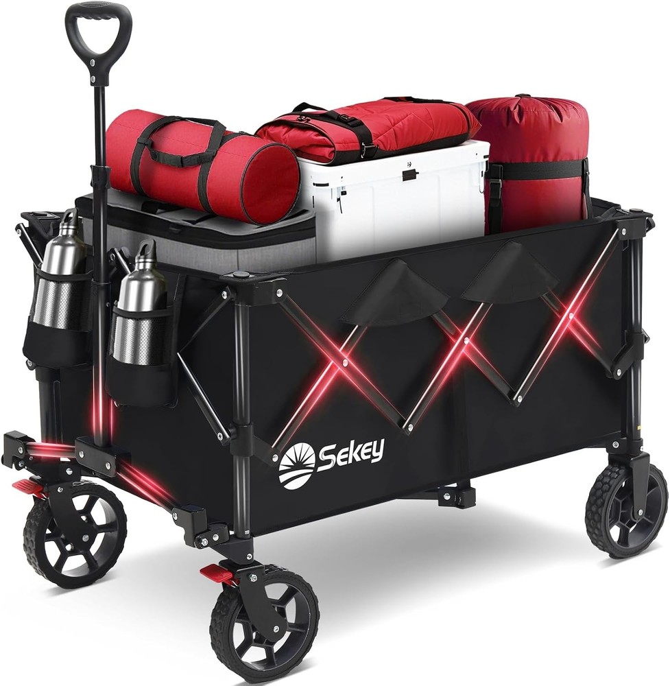Collapsible Foldable Wagon with Weight acity, Heavy Duty Folding