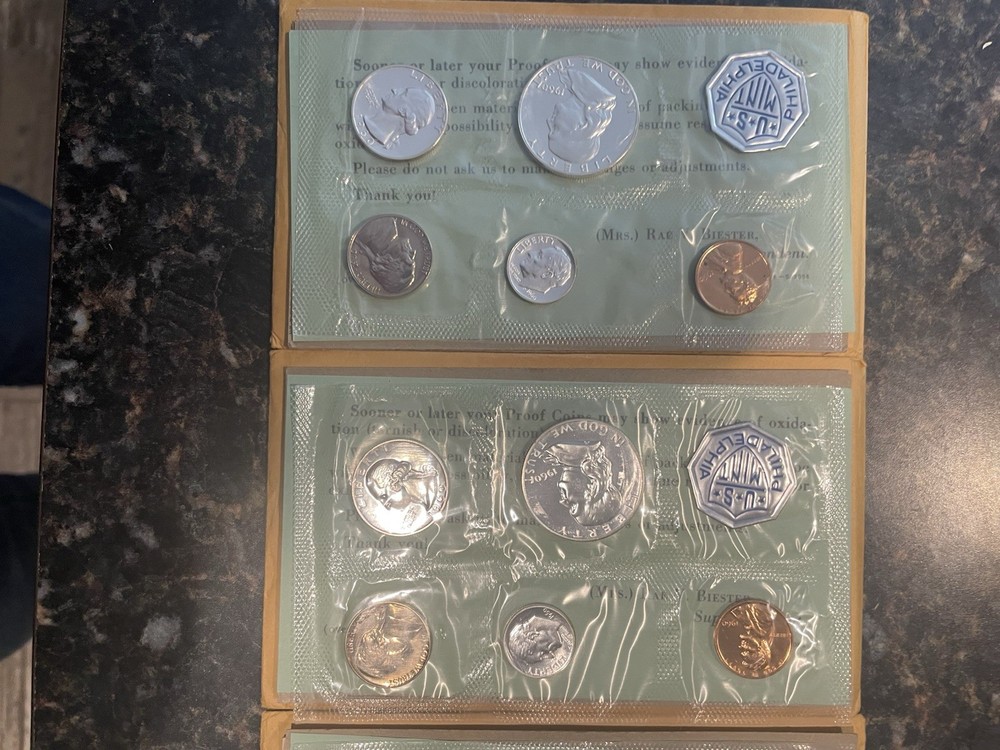 Five 1960 Proof Sets 90% Silver