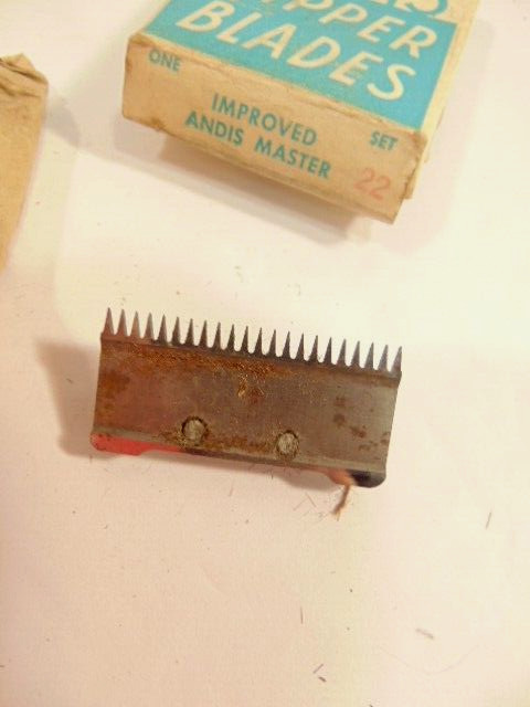 2 old, used, Andis Clipper blades in old box