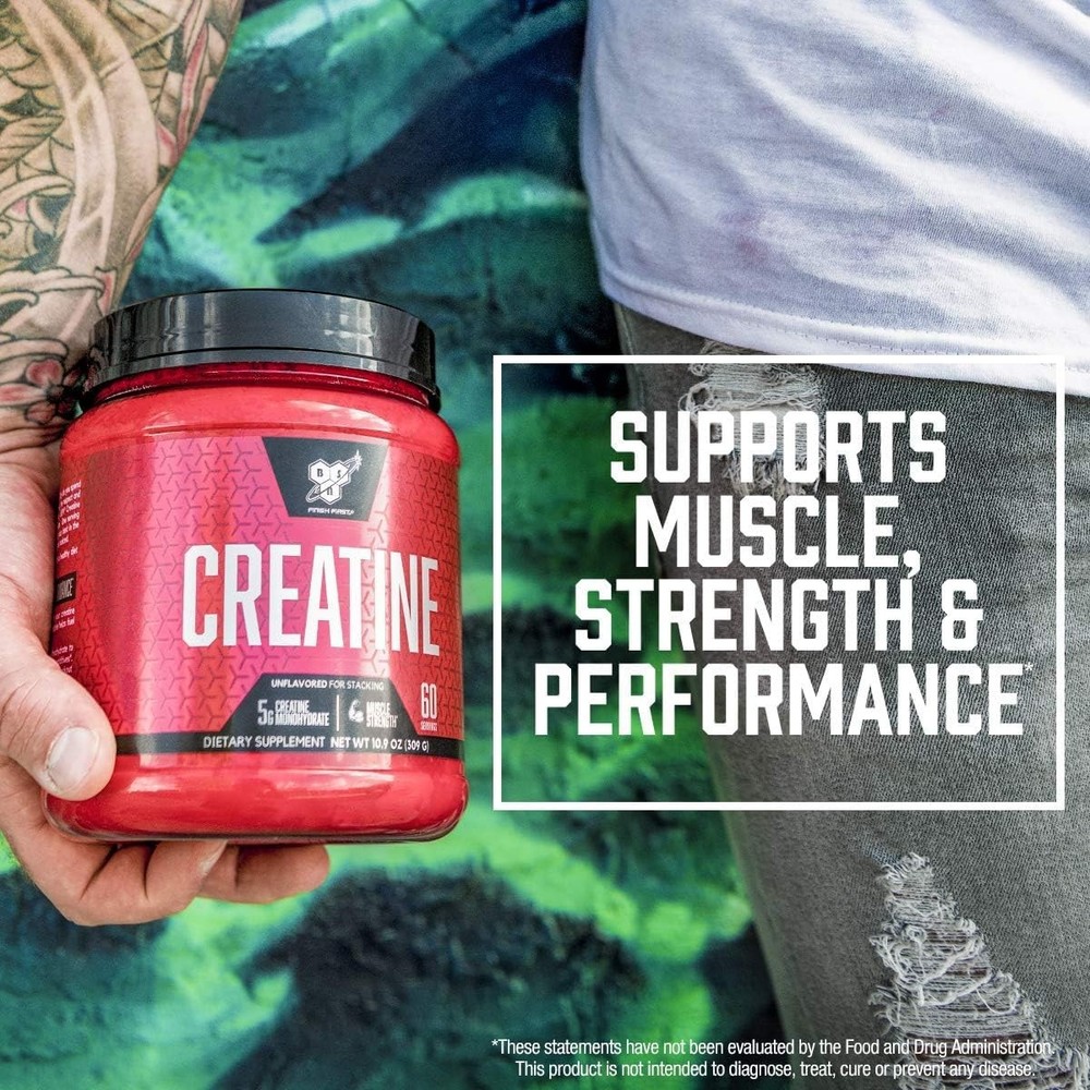 BSN Micronized Creatine Monohydrate Powder, Unflavored Creatine Powder,