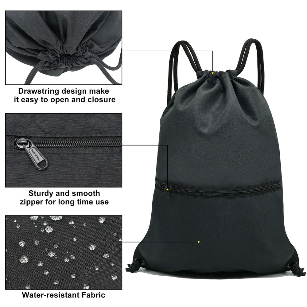 HOLYLUCK Drawstring Backpack Sport Gym Sackpack Lightweight Bag