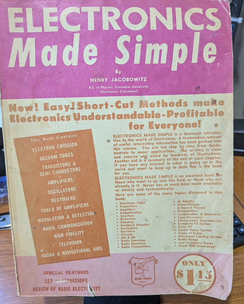 Electronics Made Simple By Henry Jacobowitz 1958 Book