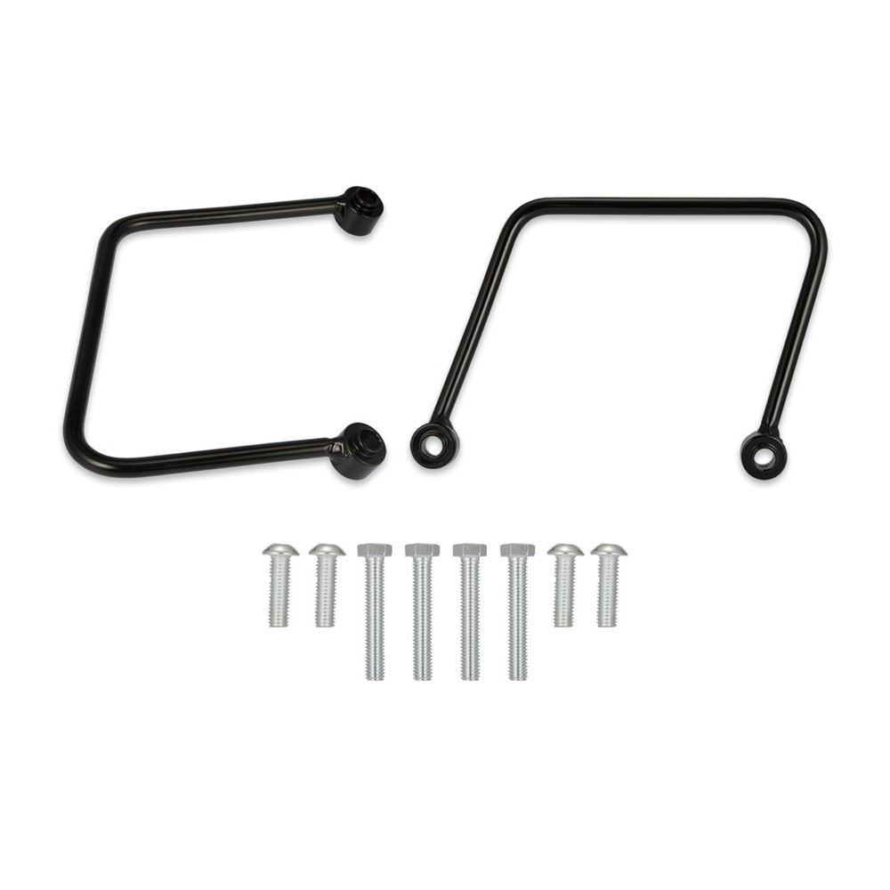 Black Saddlebag Support Bracket Mount Kit For Harley Street Bob FXBB 2018-2025