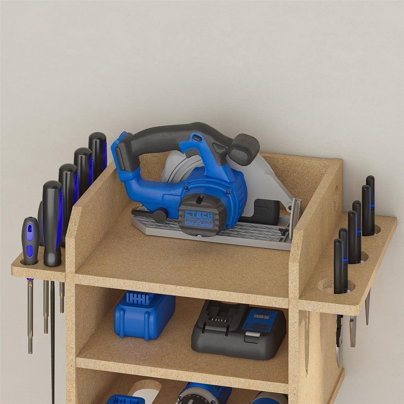 Wall Mounted Tool Storage Organizer Power Drill Dock Garage Workspace Solution