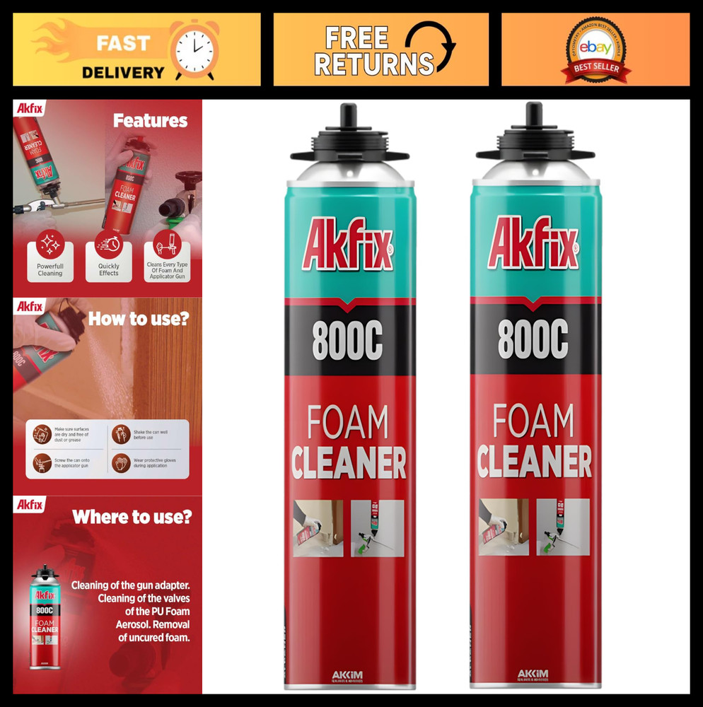 Solvent-Based Gun Cleaner Spray for Uncured Polyurethane Foam - 2 Pack, 12.3 oz