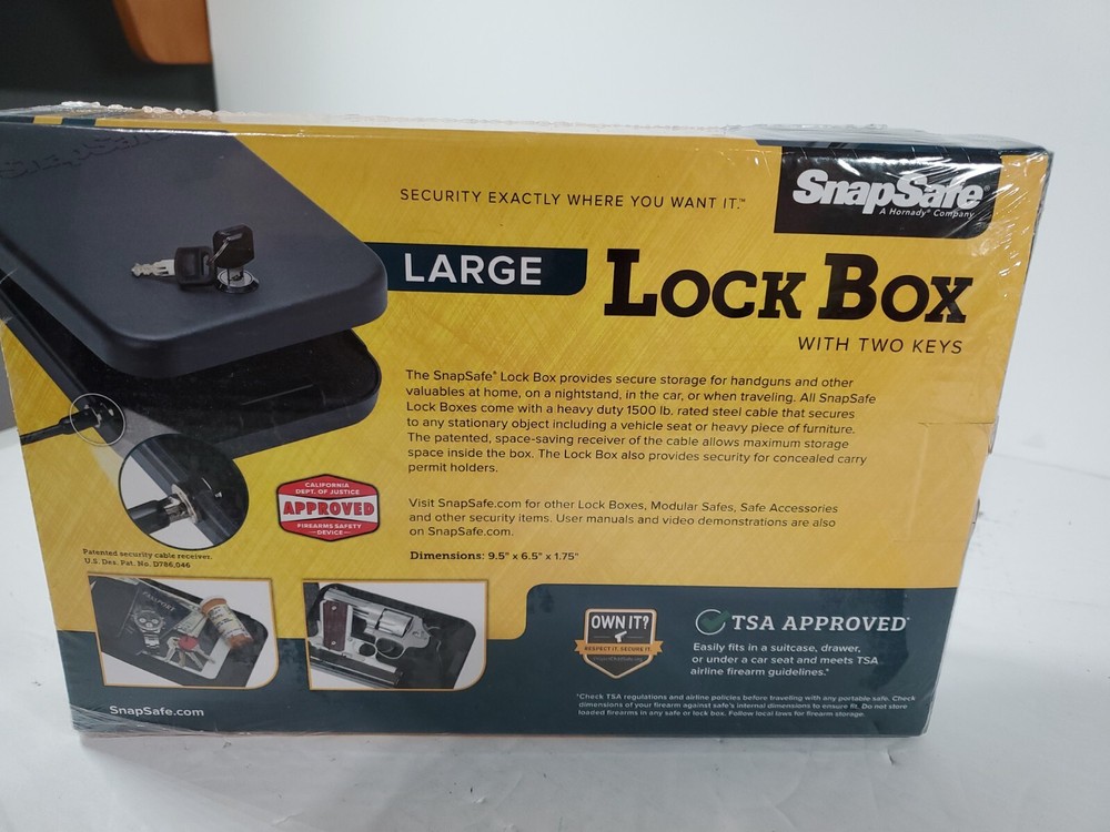 SnapSafe Large Lock Box with 2 Keys
