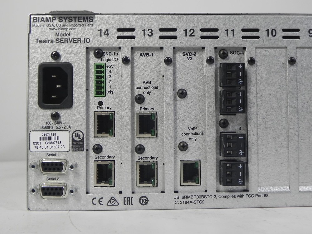 Tesira Biamp Server-iO Digital Signal Processor