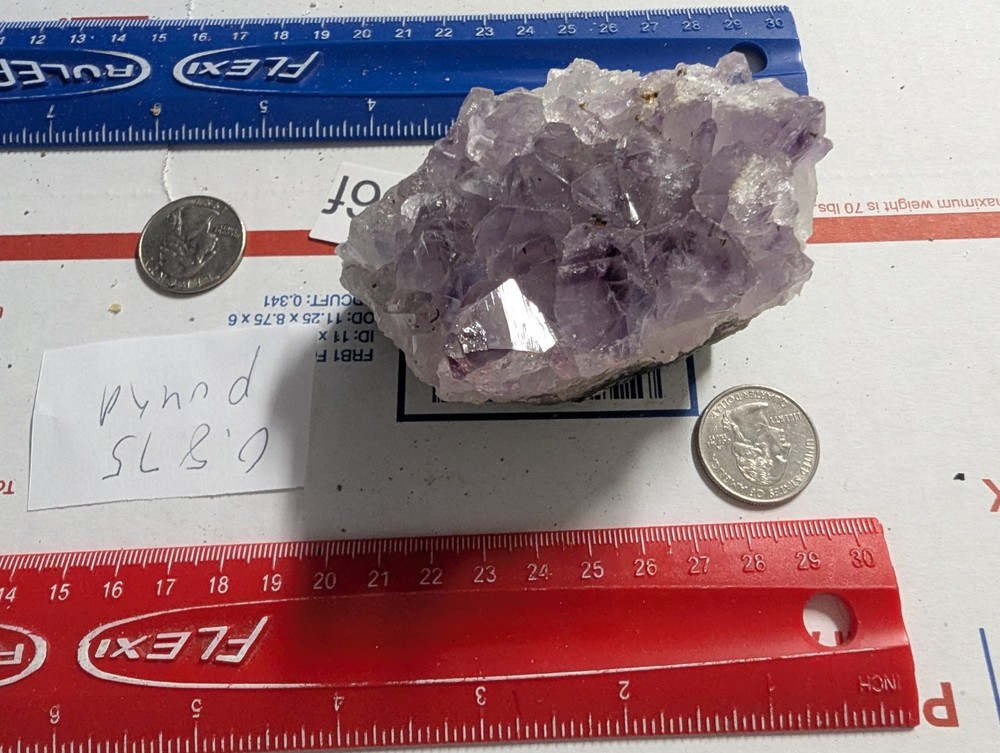 Amethyst crystal cluster gemstone 0.875 pound LBS lb
