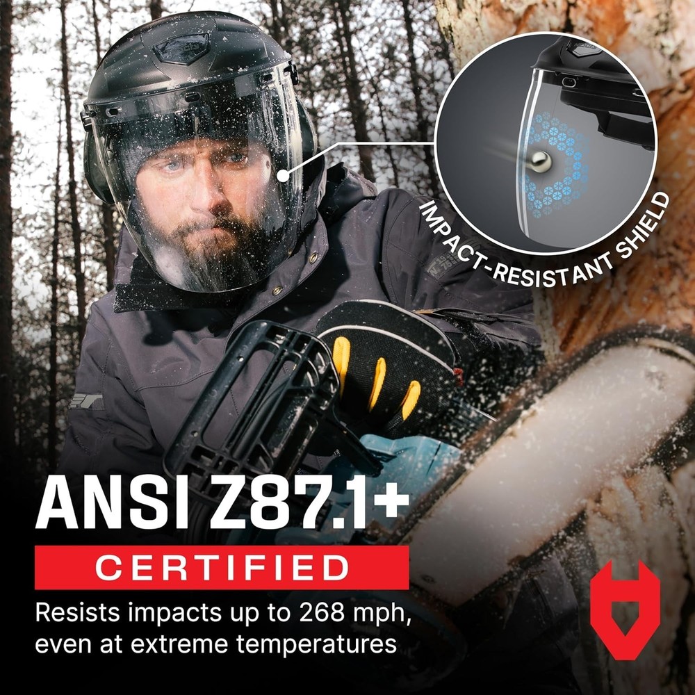 Clear Safety Face Shield for Work, Impact-Resistant, Adjustable