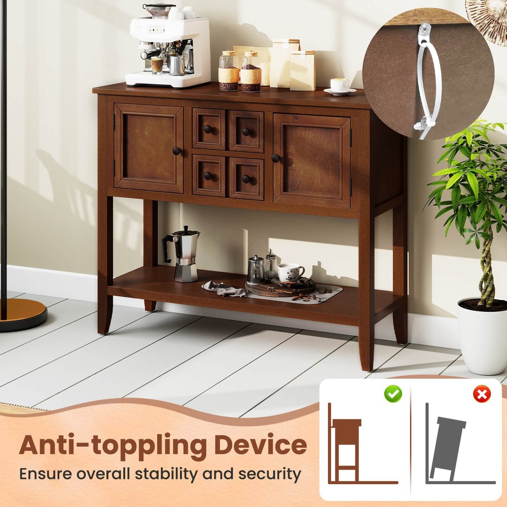 Buffet Sideboard Cabinet Entryway Console Table with 2 Doors and 2 Drawers