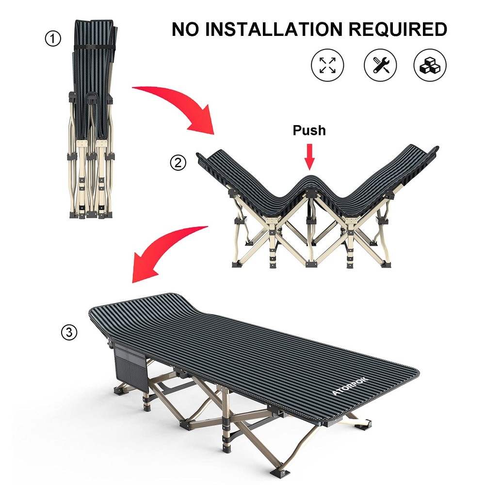 Camping Cot for Adults Comfortable, Tent Folding Cot for Sleeping, Lightweigh...