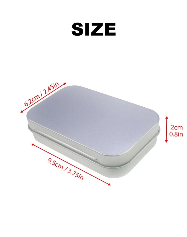 Rectangular Metal Tin Box Set, 22 Pack Silver Small Hinged Lid Tins for DIY C...