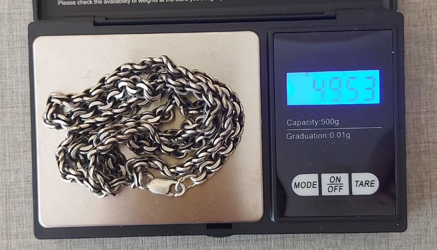 Silver chain, Bismarck 875 sample, weight 49.53 g