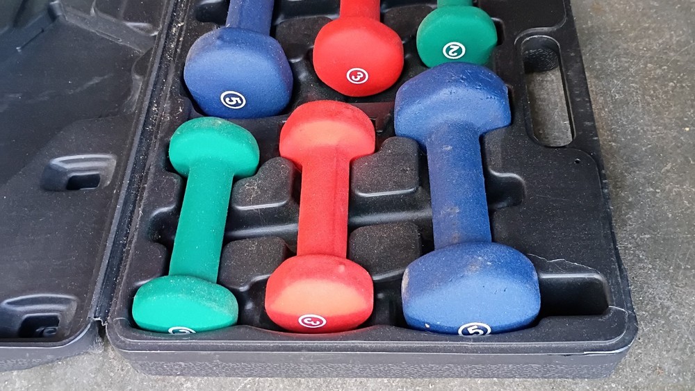 Neoprene Dumbbell Set with Hard Shell Carrying Case