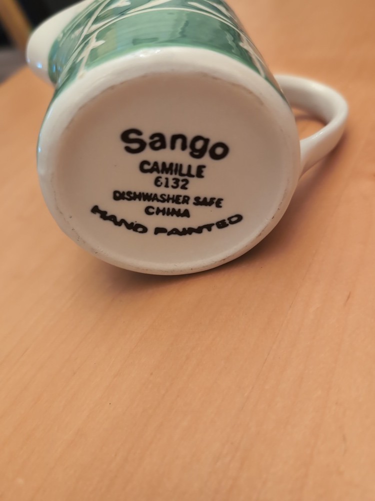 Sango Camille 6132 Green Ceramic Creamer