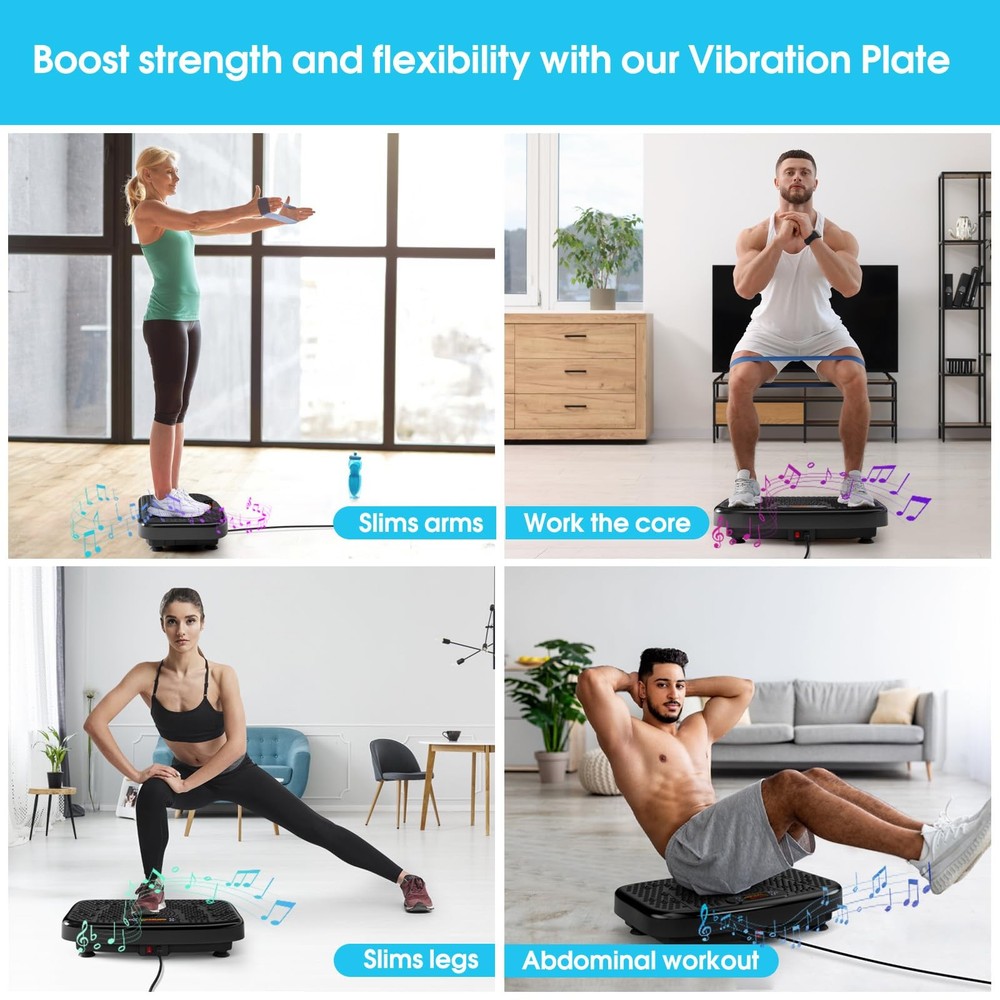 Vibration Plate Exercise Machine for Lymphatic Drainage, 450 Lbs Capacity