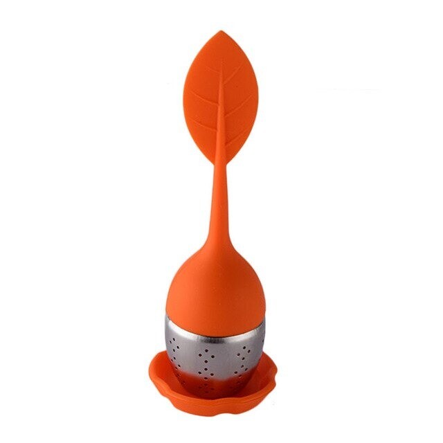 Steel ball infuser with leaf design
