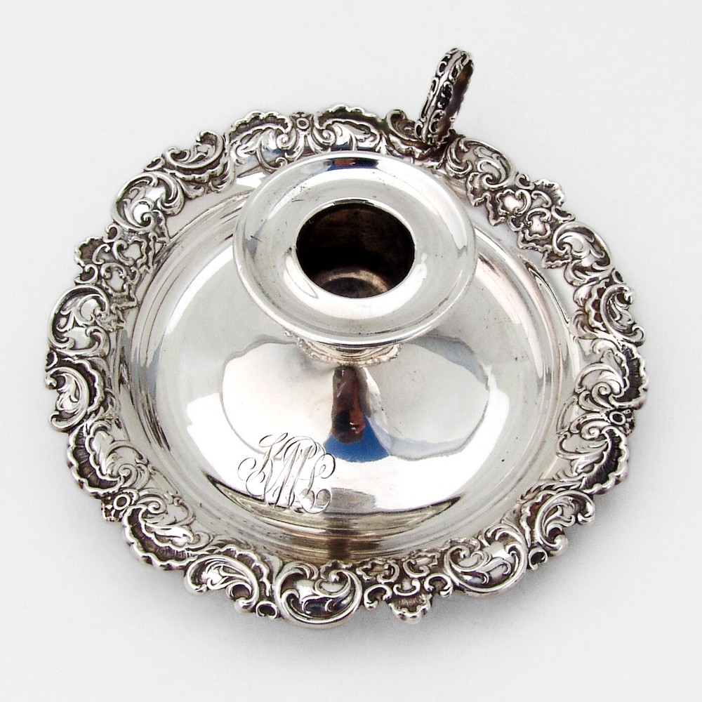 Pompadour Chamberstick Whiting Sterling Silver 1895 Mono KML