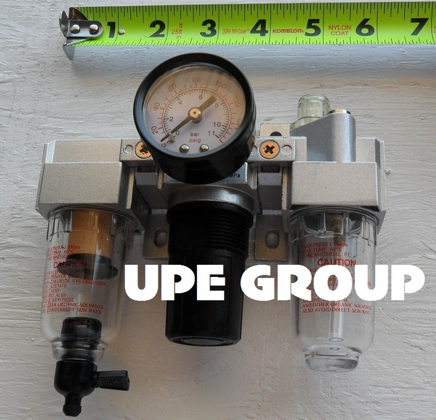 1/4" MINI COMBINATION PARTICULATE FILTER MOISTURE TRAP LUBRICATOR REGULATOR