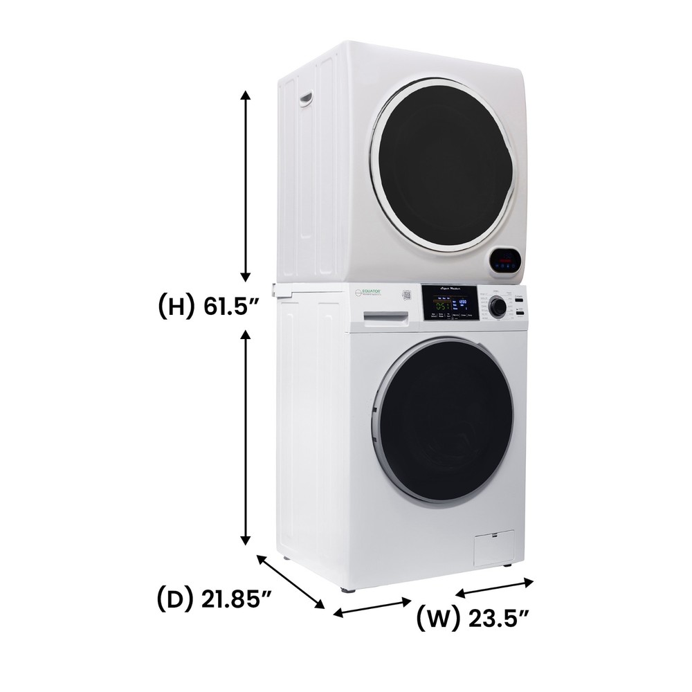 Equator PREMIUM STACKABLE 15 Lbs Washer 1.62cf 110V+Vented DIGI Dryer 3.5cf 110V
