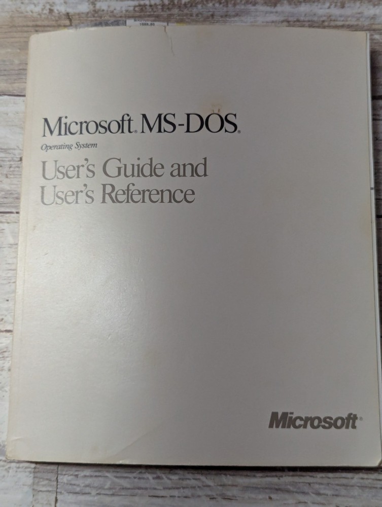 Microsoft MS-DOS User's Guide and User's Reference Ver. 3.3 1987 Computer Book *