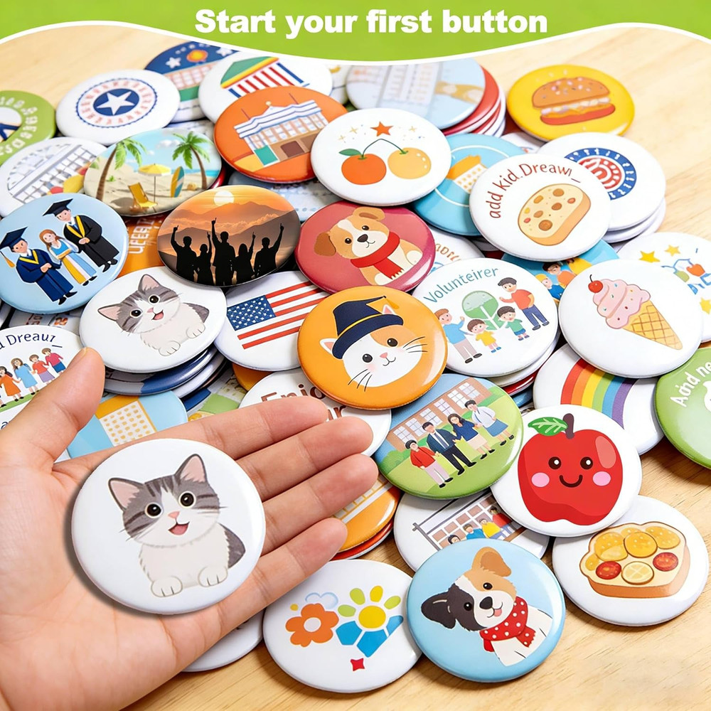 Button Maker Machine 58Mm (2.25 In) Installation-Free, DIY Button Pin Maker Mach