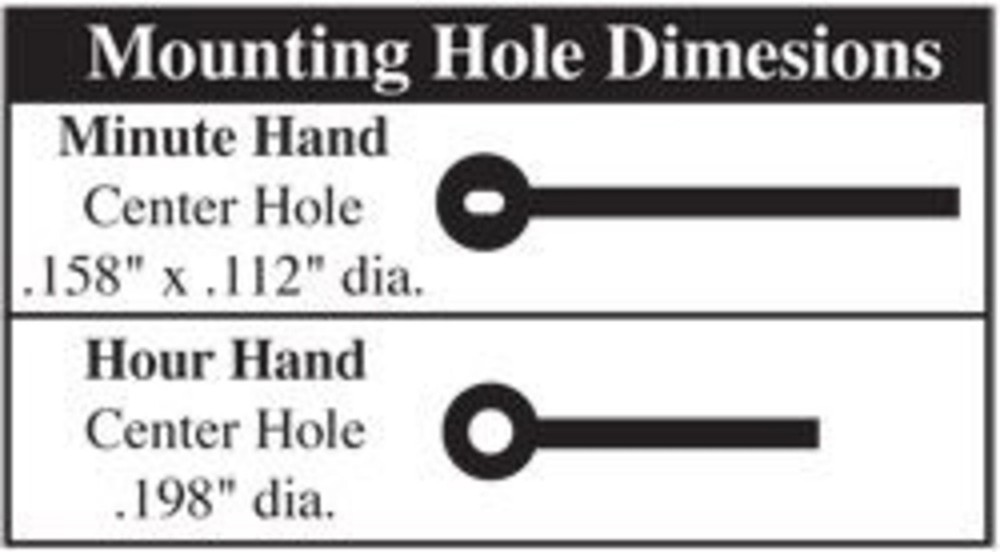 Number 8 Hand Set, 9-1/4" Sword Hands , Wall Clock