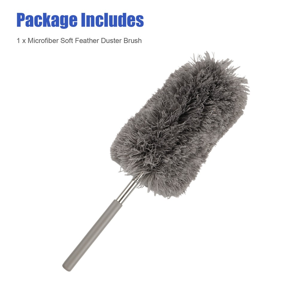 Microfiber Duster Soft Feather Dusting Brush Household Extendable Cleaning Tool