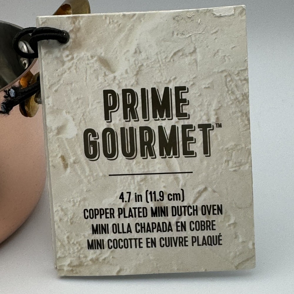 Prime Gourmet Kitchen Copper Plated Mini Dutch Oven 4.7”