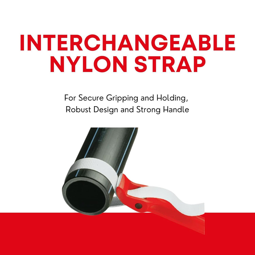 8" Strap Wrench with Gentle Grip - Aluminum Body & Replaceable Nylon Strap