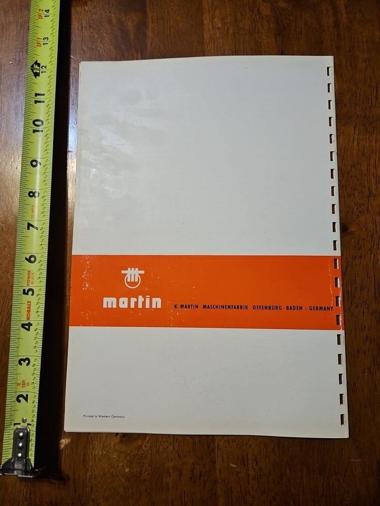 MARTIN CLIMB MILLING MACHINE CATALOG