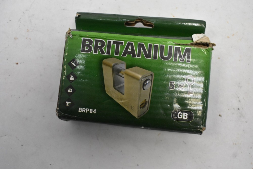 Britanium Shutter Padlock BRP84 with 5 Keys Heavy Duty Rectangular Lot of 4