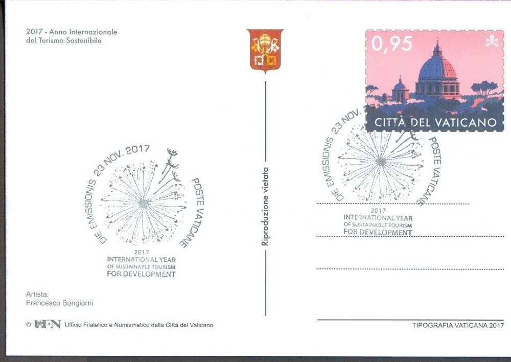 VATICAN - 2017 Tourism INTER POSTALI - VF FDC