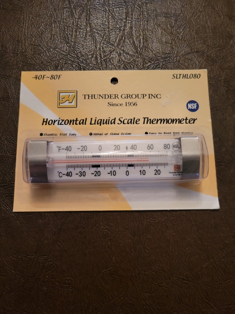Thunder Group SLTHL080, Horizontal Liquid Scale Thermometer