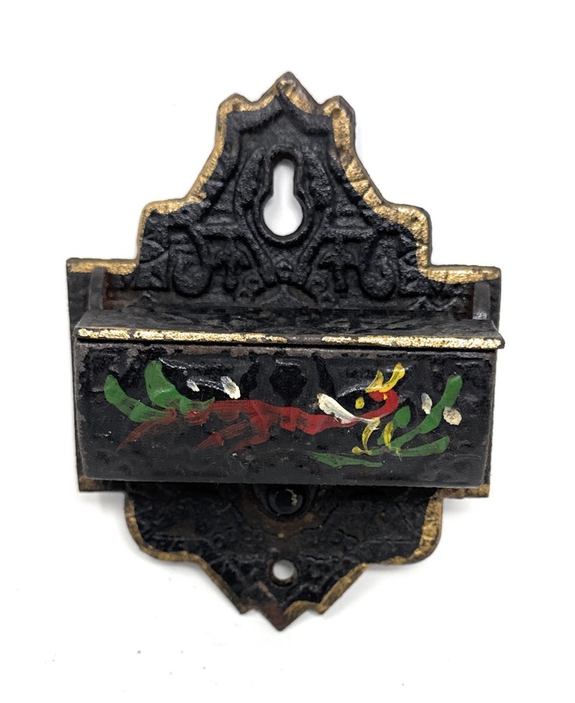 VTG Cast Iron Painted Match Holder