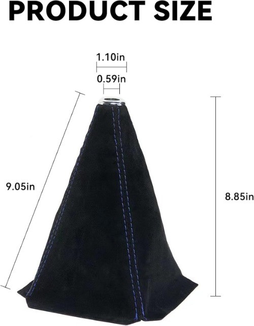 Shift Boot Cover, Suede Leather Shift Knob Boot Dust Cover, Color: Black&Blue