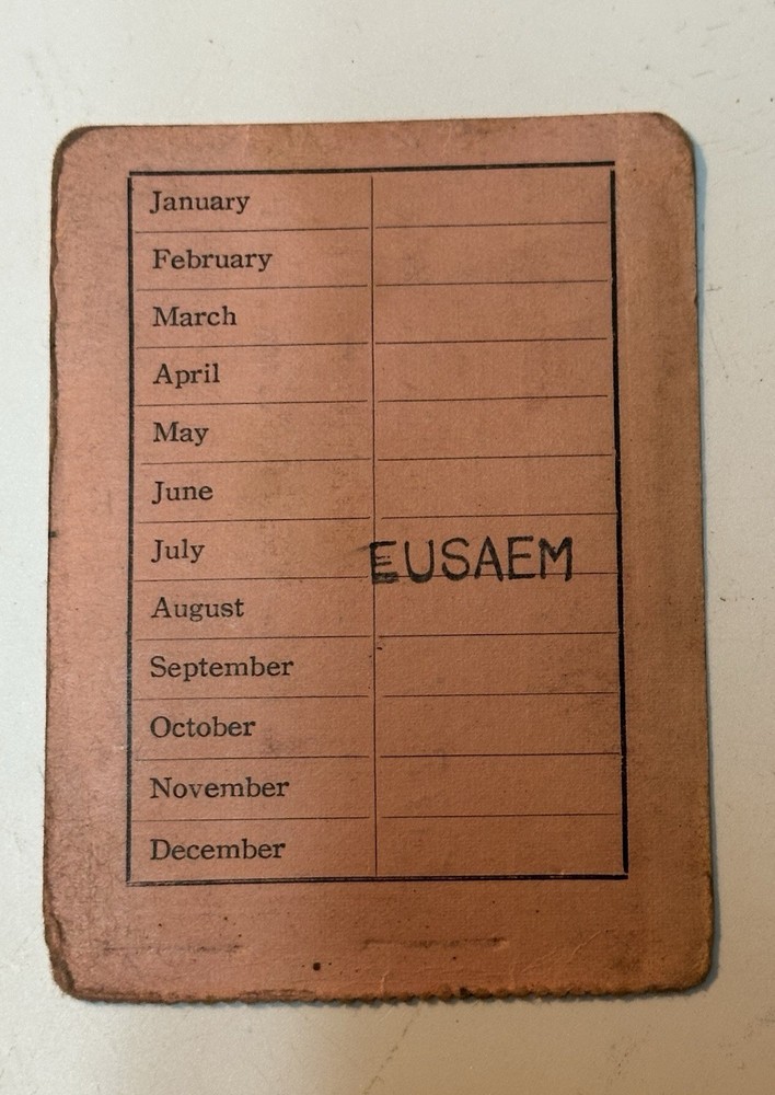 Korean War Army NCO Open Mess Card (16G)