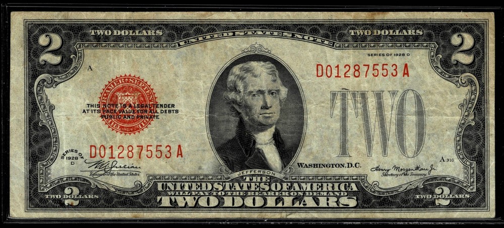 1928-D $2 Red Seal United States Note~ VERY FINE