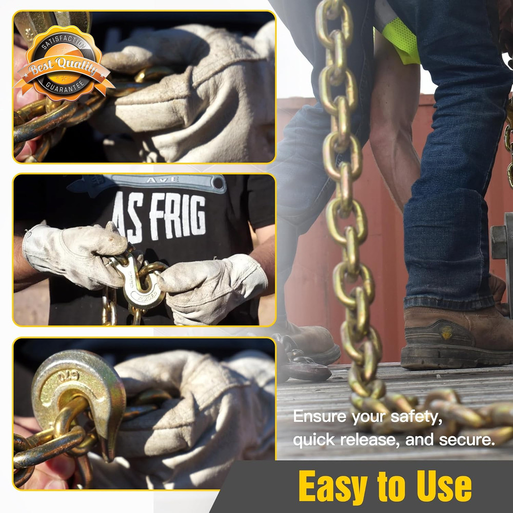 1/4 Clevis Grab Hooks 4 Pack Grade 70 Chain Hooks 3600 Lbs