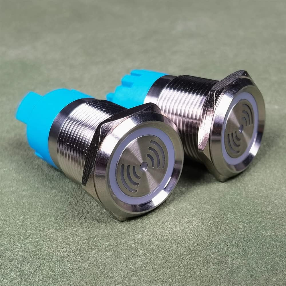 2Pcs 12V 19mm Red LED Indicator Light Buzzer 90dB for Panel DIY Projects