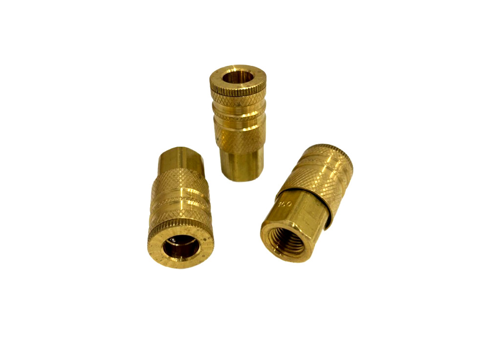MSC PNEUMATIC HOSE COUPLING  THREAD  BRASS LOT OF 3