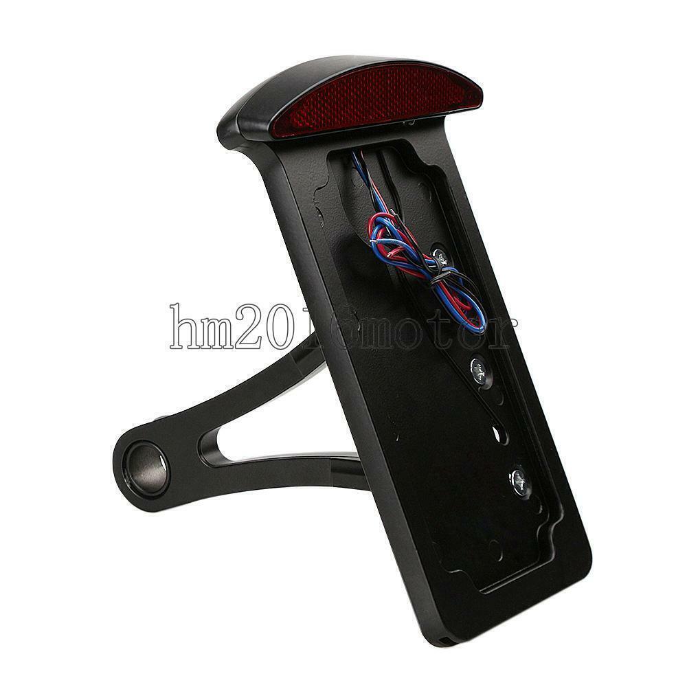 Black Side Mount License Plate Bracket Tail Light for Harley-Davidson Motorcycle