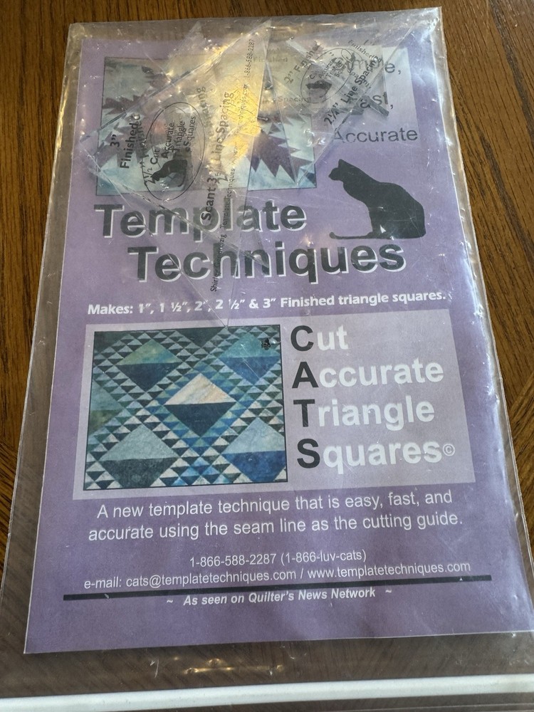 Triangles for accurate cutting great for quilting NEW Sealed Template Technics B