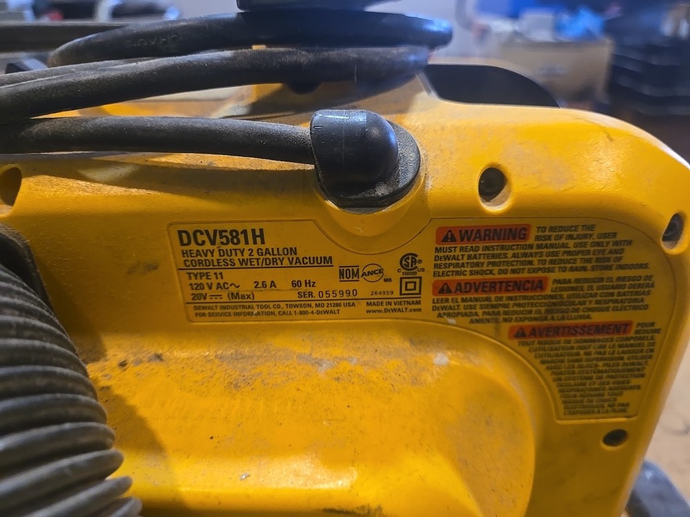 Dewalt 20V/115 DCV581H Vacuum