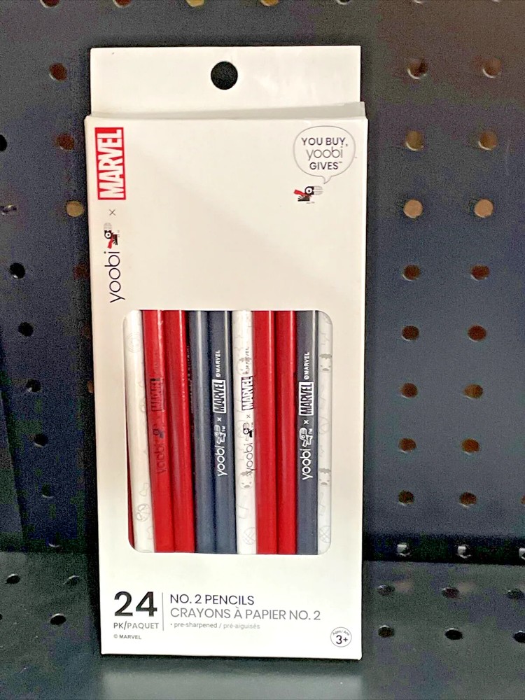 Yoobi No. 2 Triangle Pencils 24 Pack, Marvel Avengers NEW
