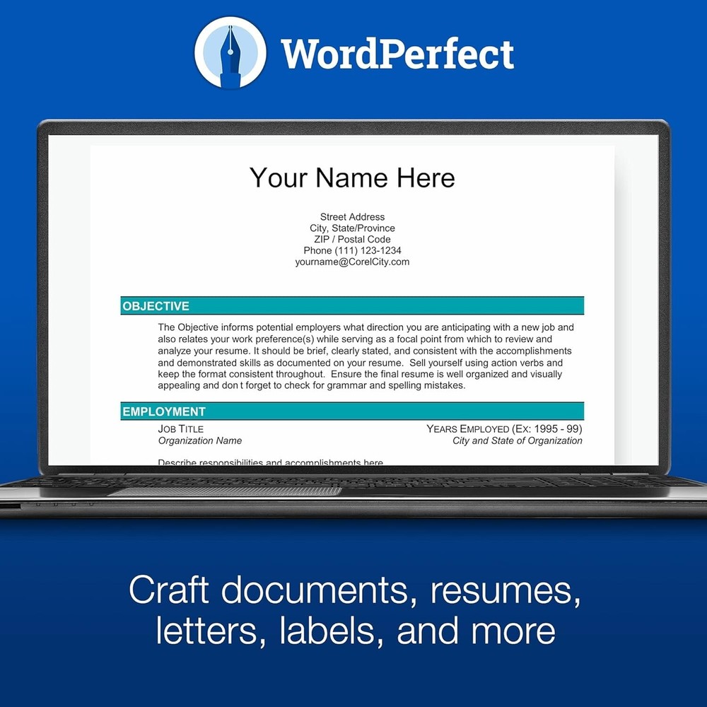 Comprehensive WordPerfect Office 2021 Suite - Word Processing & Presentations