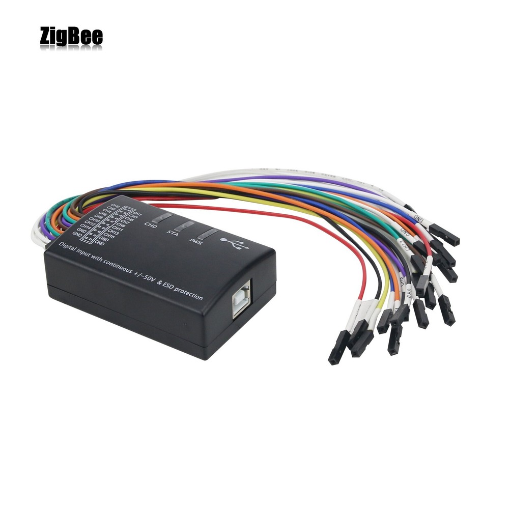 US STOCK Mini 16 Logic Analyzer USB 100M Max Sample Rate 16CH Version 1.1.34