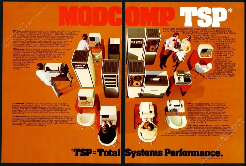 1976 Modcomp TSP computer system photo vintage print ad