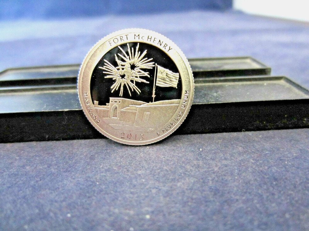 2013-S Silver Quarter FORT McHENRY Deep Cameo Mirror Proof Upper Grades
