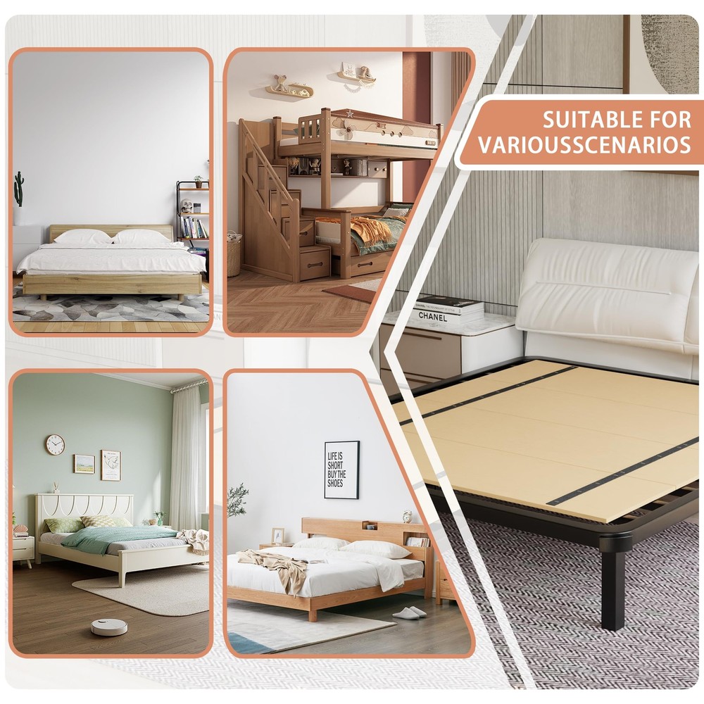 Imperius Foldable Box Spring Bunkie Board Bed Support Slats for Full Size Bed
